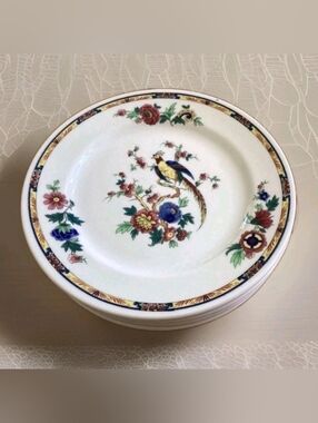 (4) - Syracuse China Dewitt Clinton BIRD OF PARADISE Salad / Bread Plates 8” EUC